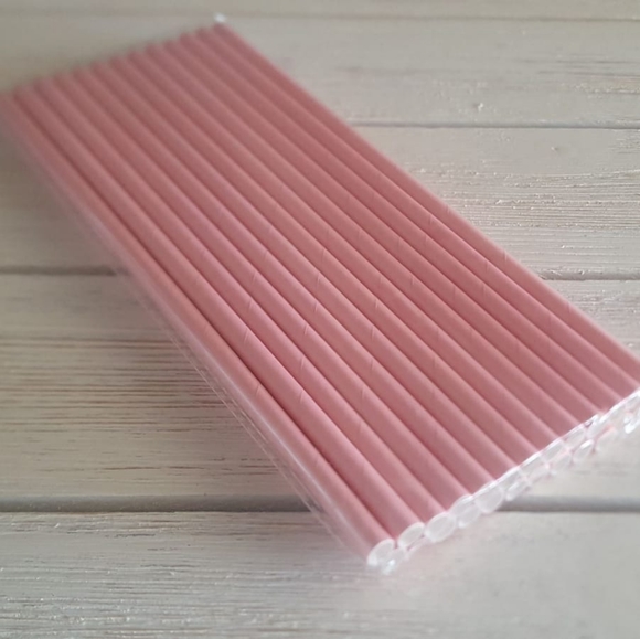 2/$22 Paper Straws Bubble Gum Pink Party Supplies - Picture 1 of 1